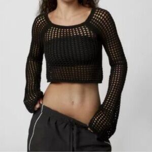 Urban Outfitters Black Mesh Sweater LG